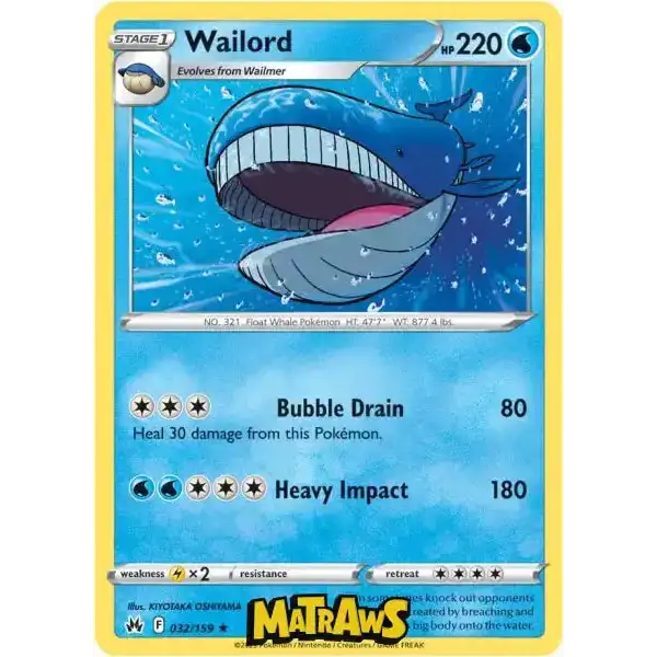 (032/159) Wailord Enkeltkort Crown Zenith 