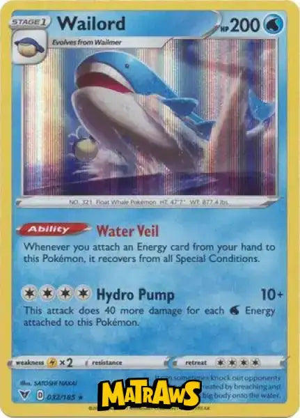 (032/185) Wailord - Holo Enkeltkort Vivid Voltage 