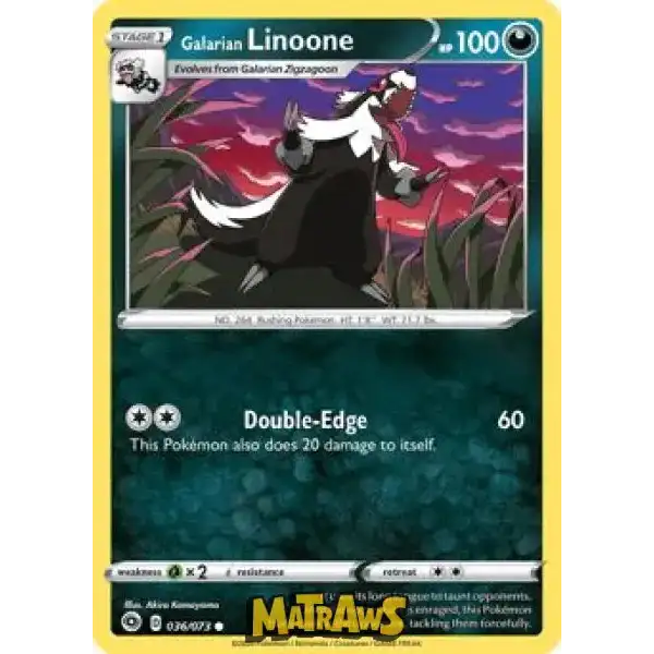 (036/073) Galarian Linoone Enkeltkort Champion's Path 