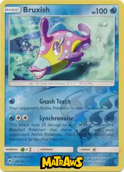 (038/147) Bruxish - Reverse Enkeltkort Burning Shadows 