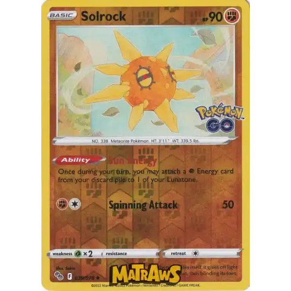 (039/078) Solrock - Reverse Enkeltkort Pokémon GO TCG 