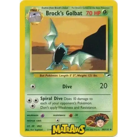 (039/132) Brock's Golbat Enkeltkort Gym Heroes 