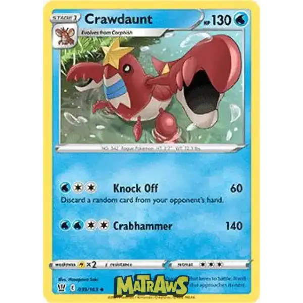 (039/163) Crawdaunt Enkeltkort Battle Styles 