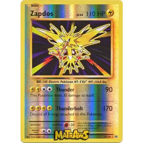 (042/108) Zapdos - Reverse Enkeltkort Evolutions 