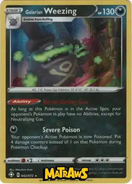 (042/72) Galarian Weezing - Holo Enkeltkort Shining Fates 