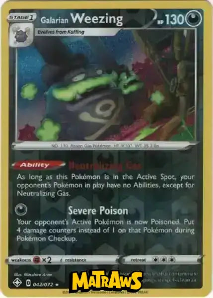 (042/72) Galarian Weezing - Reverse Enkeltkort Shining Fates 