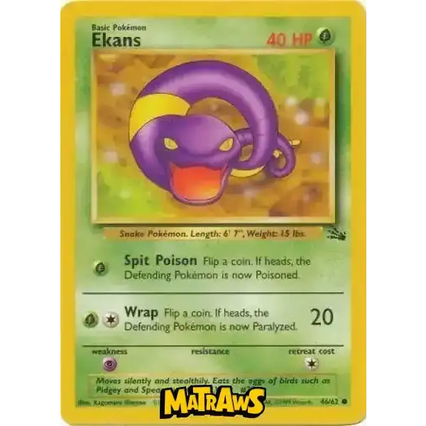 (046/062) Ekans Enkeltkort Fossil 