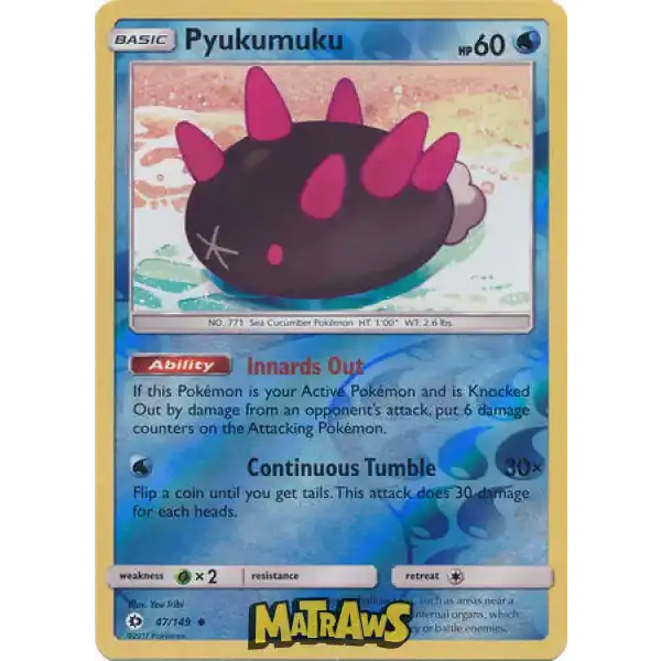 (047/149) Pyukumuku - Reverse Enkeltkort Sun & Moon 