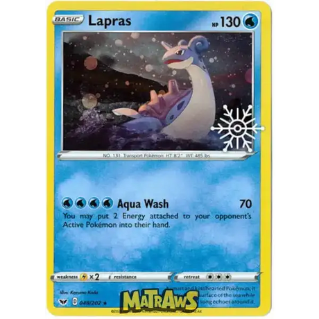 (048/202) Lapras - Cosmos Holo - Snow Stamp Enkeltkort Sword & Shield 