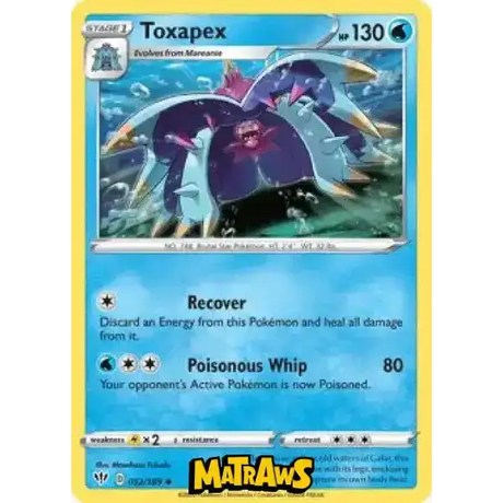 (052/189) Toxapex Enkeltkort Darkness Ablaze 