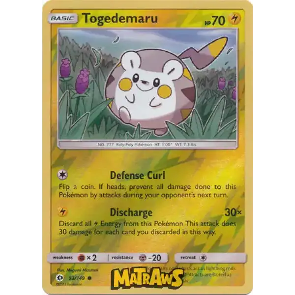 (053/149) Togedemaru - Reverse Enkeltkort Sun & Moon 