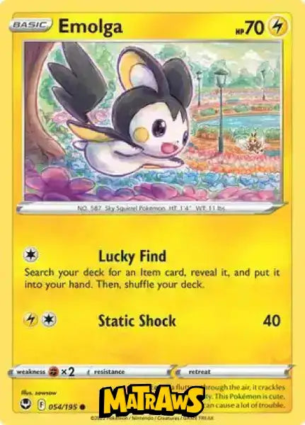 (054/195) Emolga Enkeltkort Silver Tempest 