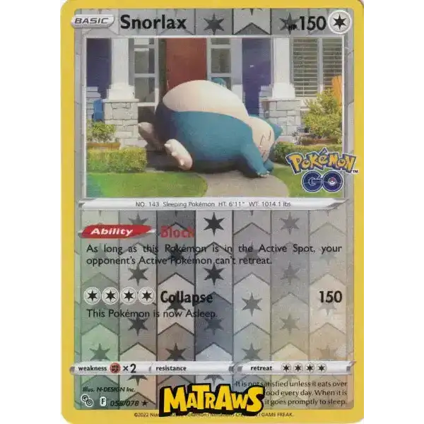 (055/078) Snorlax - Reverse Enkeltkort Pokémon GO TCG 