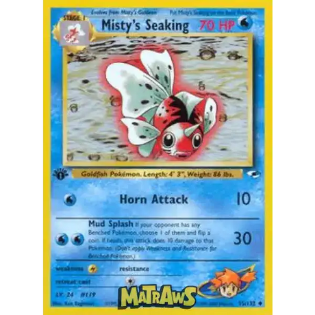 (055/132) Misty's Seaking - 1st Edition Enkeltkort Gym Heroes 1st Edition 