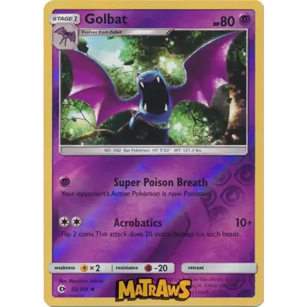 (055/149) Golbat - Reverse Enkeltkort Sun & Moon 