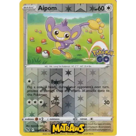 (056/078) Aipom - Reverse Enkeltkort Pokémon GO TCG 