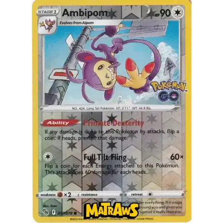 (057/078) Ambipom - Reverse Enkeltkort Pokémon GO TCG 