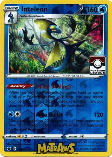 (058/202) Inteleon - Pokémon League Stamp Reverse Enkeltkort