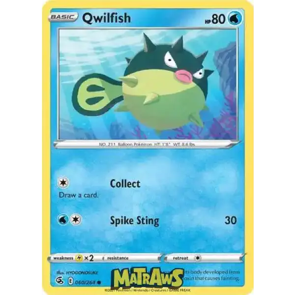 (060/264) Qwilfish Enkeltkort Fusion Strike 