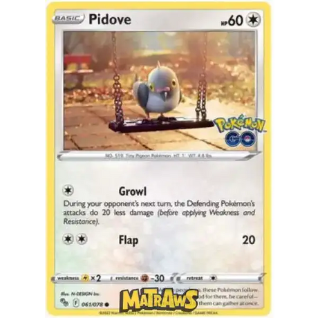 (061/078) Pidove Enkeltkort Pokémon GO TCG 