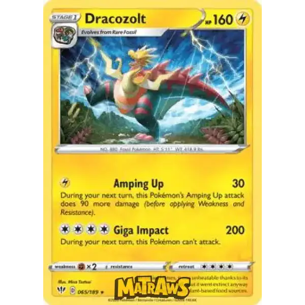 (065/189) Dracozolt Enkeltkort Darkness Ablaze 