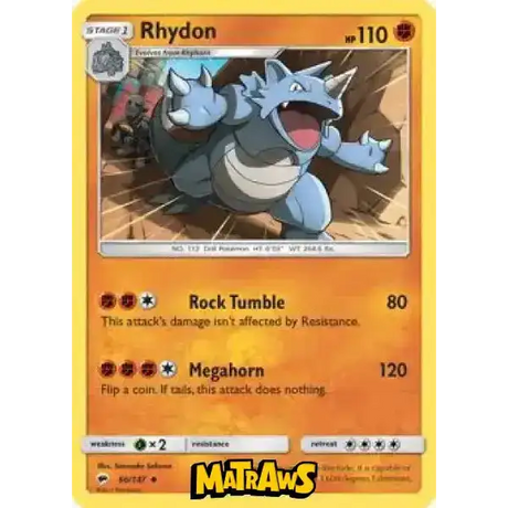(066/147) Rhydon Enkeltkort Burning Shadows 