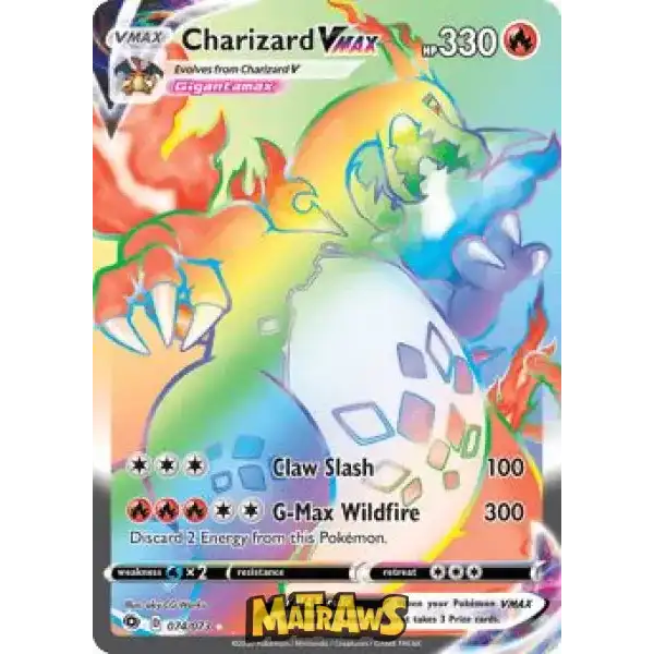 (074/073) Charizard Vmax - Rainbow Enkeltkort Champion's Path 