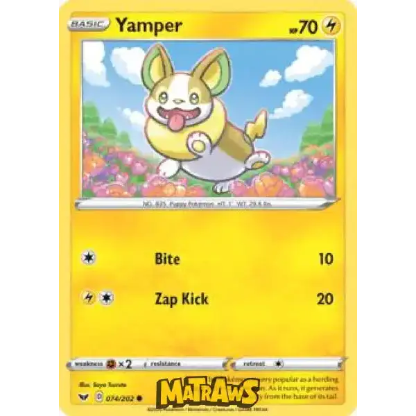 (074/202) Yamper Enkeltkort Sword & Shield 