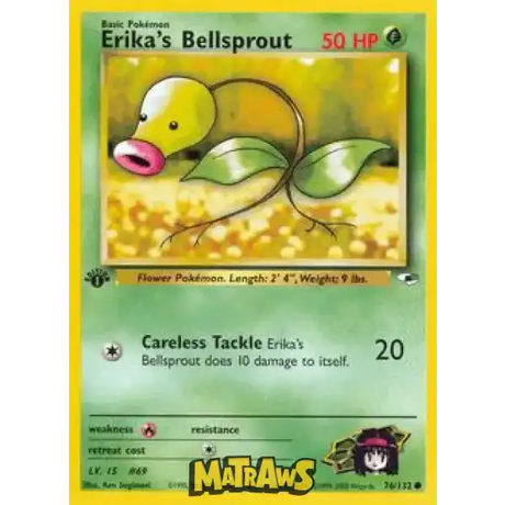 (076/132) Erika's Bellsprout - 1st Edition Enkeltkort Gym Heroes 1st Edition 