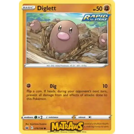 (076/198) Diglett Enkeltkort Chilling Reign 