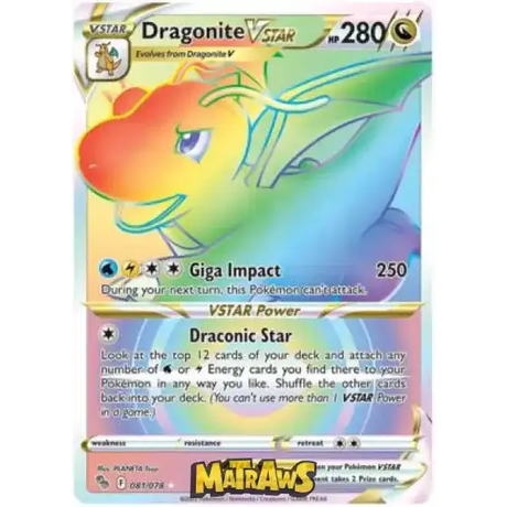 (081/078) Dragonite VSTAR - Rainbow Enkeltkort Pokémon GO TCG 