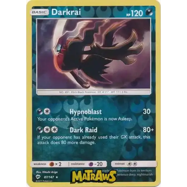 (087/147) Darkrai - Reverse Enkeltkort Burning Shadows 