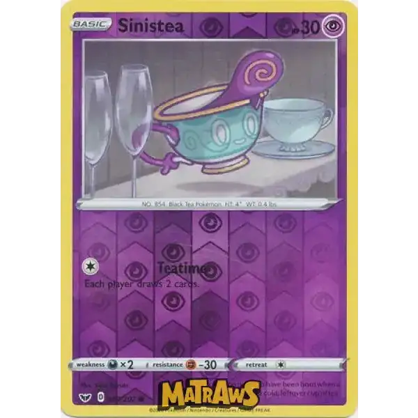 (089/202) Sinistea - Reverse Enkeltkort Sword & Shield 