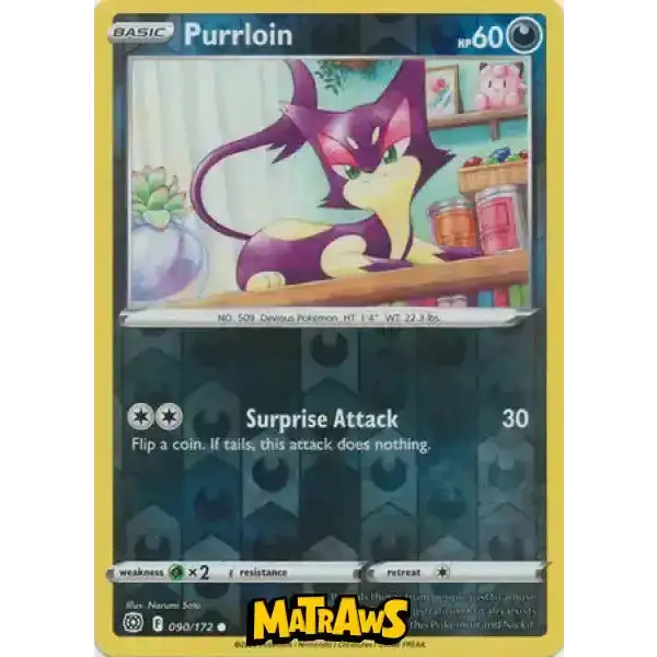 (090/172) Purrloin - Reverse Enkeltkort Brilliant Stars 