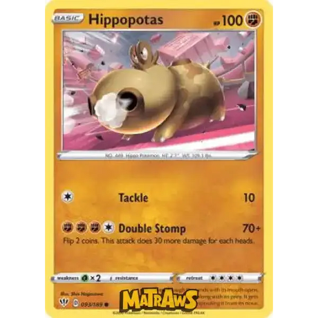 (093/189) Hippopotas Enkeltkort Darkness Ablaze 