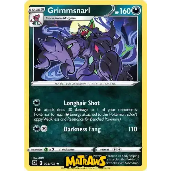 (094/172) Grimmsnarl Enkeltkort Brilliant Stars 