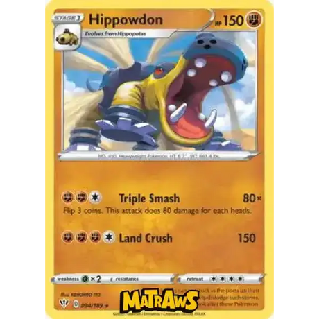 (094/189) Hippowdon Enkeltkort Darkness Ablaze 