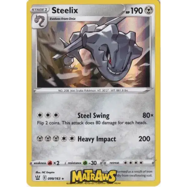 (099/163) Steelix - Holo Enkeltkort Battle Styles 