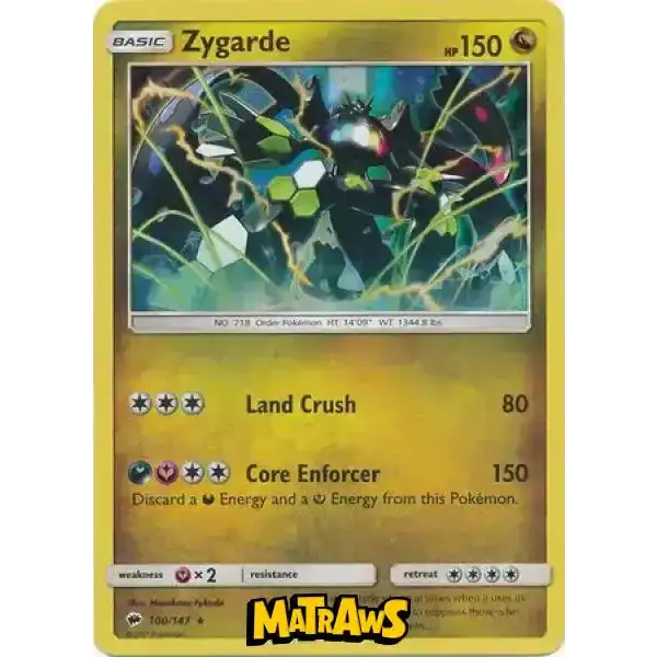 (100/147) Zygarde - Holo Enkeltkort Burning Shadows 