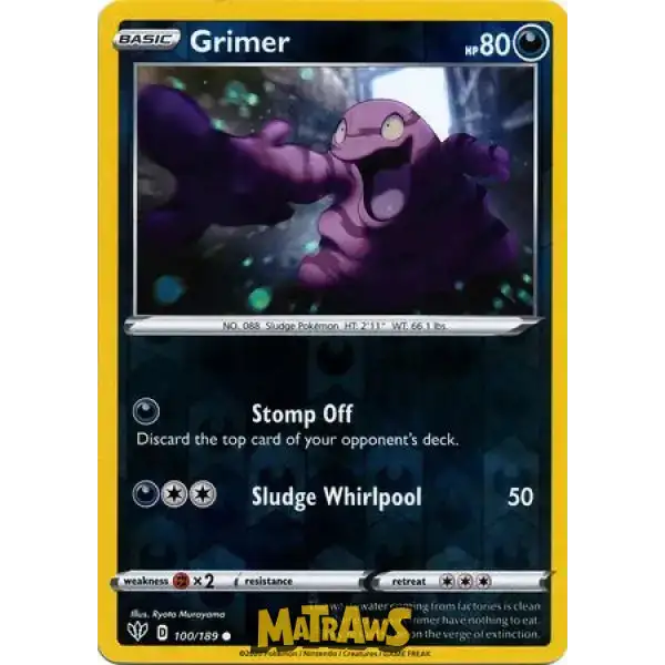 (100/189) Grimer - Reverse Enkeltkort Darkness Ablaze 