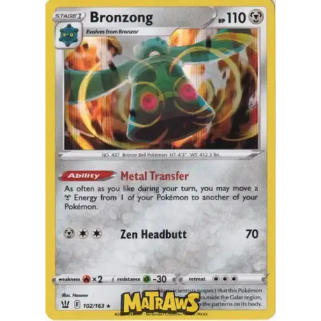 (102/163) Bronzong - Holo Enkeltkort Battle Styles 