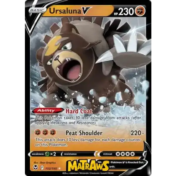 (102/195) Ursaluna V Enkeltkort Silver Tempest 