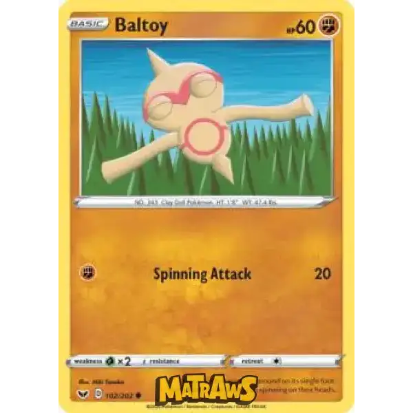 (102/202) Baltoy Enkeltkort Sword & Shield 