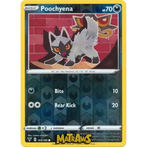 (103/185) Poochyena - Reverse Enkeltkort Vivid Voltage 