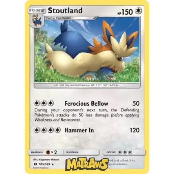 (105/149) Stoutland Enkeltkort Sun & Moon 