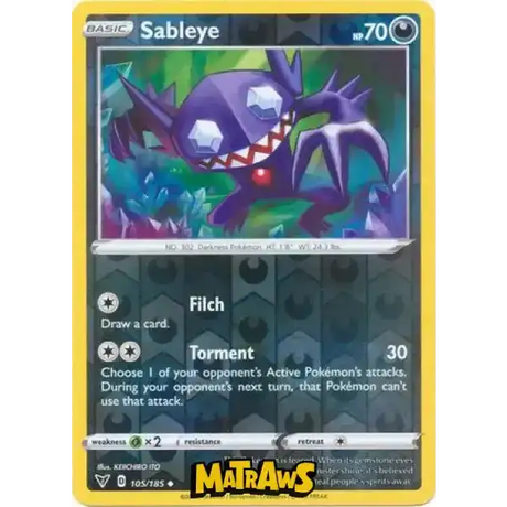 (105/185) Sableye - Reverse Enkeltkort Vivid Voltage 