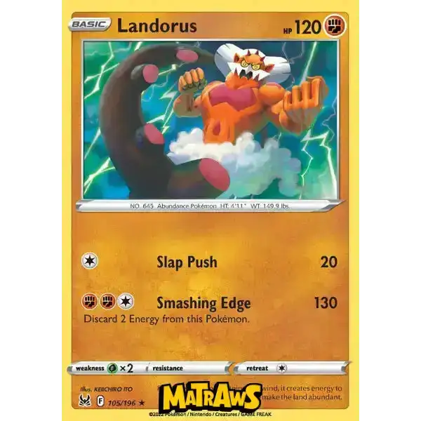 (105/196) Landorus Enkeltkort Lost Origin 