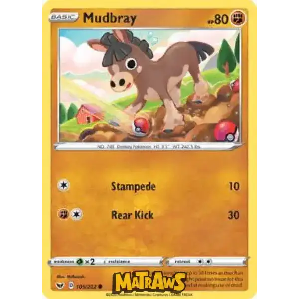 (105/202) Mudbray Enkeltkort Sword & Shield 