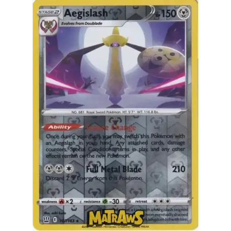 (107/163) Aegislash - Reverse Enkeltkort Battle Styles 