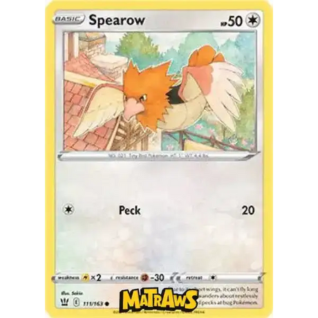 (111/163) Spearow Enkeltkort Battle Styles 